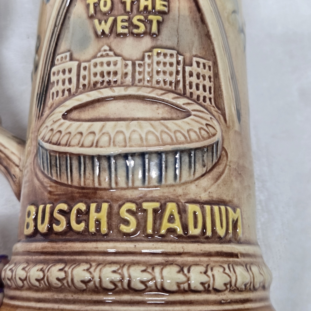 Vintage St. Louis MO Beer Stein Gateway Arch Busch Stadium Riverboat Japan - Picture 11 of 13